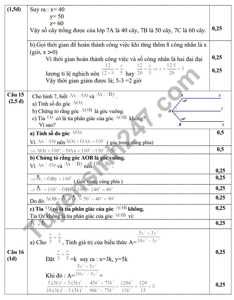 De thi ki 1 mon Toan lop 7 - THCS Lai Thanh 2023