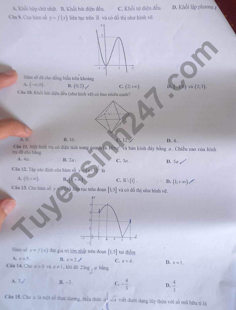 De thi ki 1 mon Toan lop 12 - So GD Bac Lieu 2023