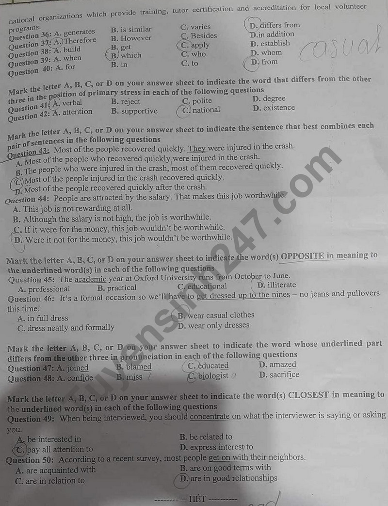 De thi ki 1 mon Anh lop 12 - So GD Bac Lieu 2023