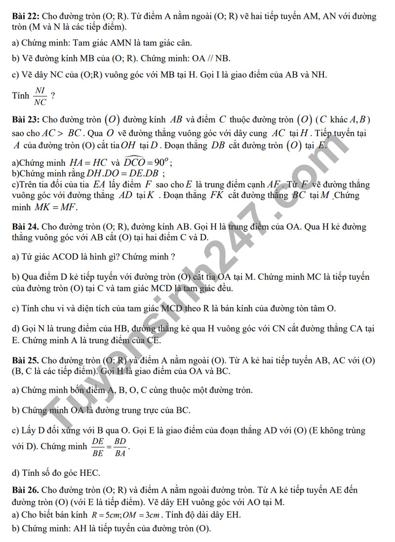 De cuong on tap ki 1 mon Toan lop 9 nam 2023 - THCS Phan Chu Trinh