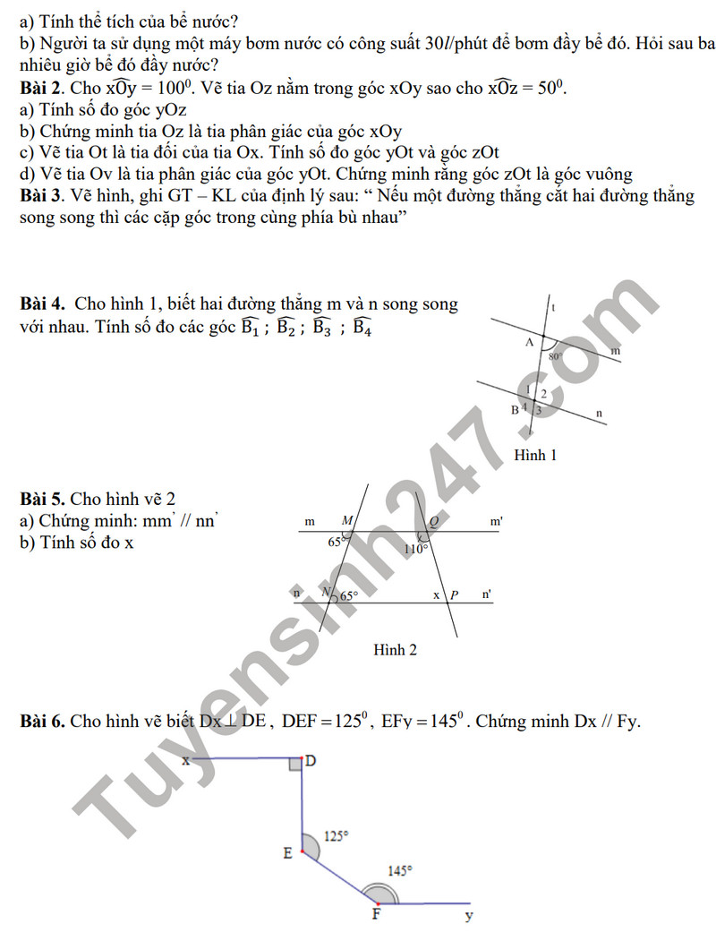 De cuong on tap ki 1 nam 2023 mon Toan lop 7 - THCS Thanh Am