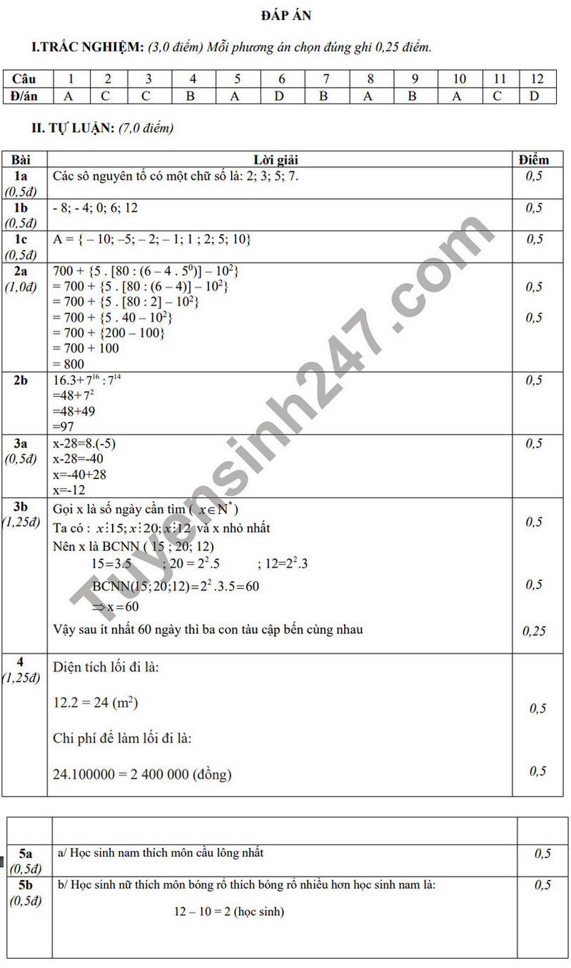 De tham khao ki 1 mon Toan lop 6 nam 2023 - THCS Cu Chinh Lan