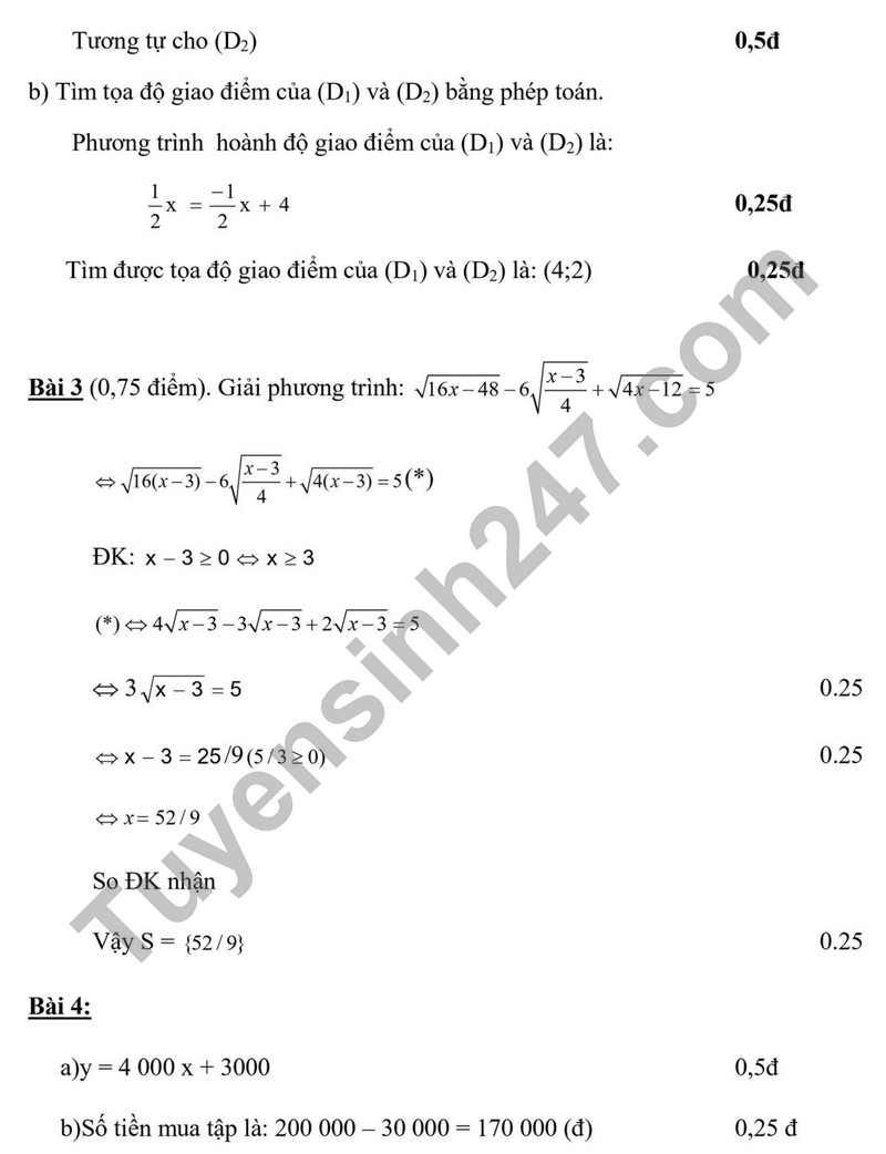 De thi cuoi ki 1 mon Toan lop 9 - THCS Trung Son 2023