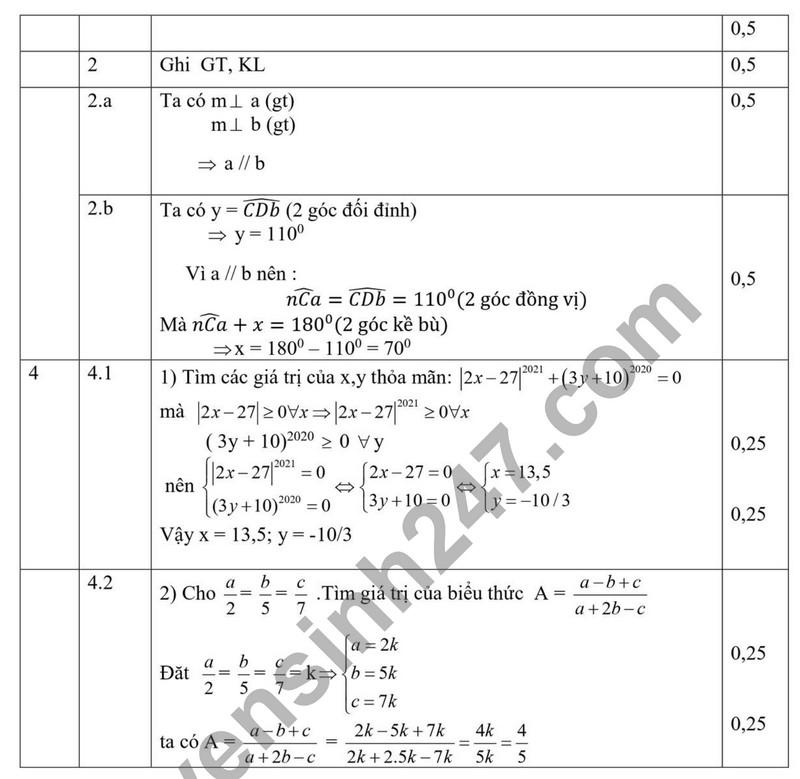 De kiem tra ki 1 mon Toan lop 7 - THCS Viet Tien 2023