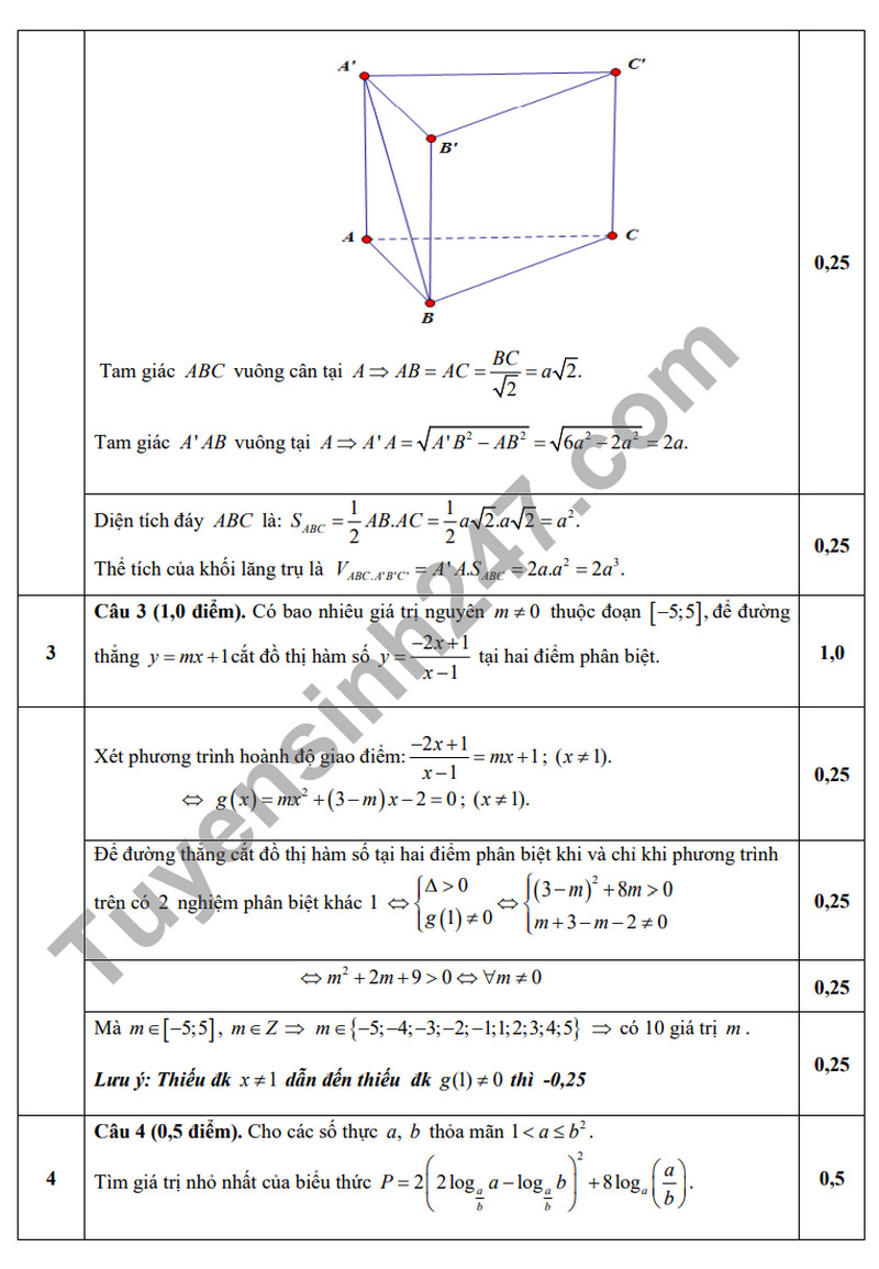 De kiem tra ki 1 mon Toan lop 12 - THPT chuyen Hung Vuong 2023