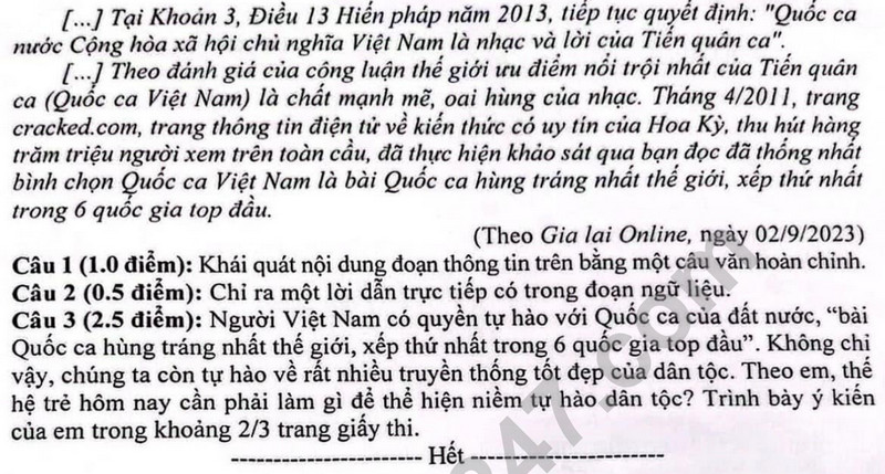 De kiem tra ki 1 mon Van lop 9 - phong GD Ba Dinh 2023