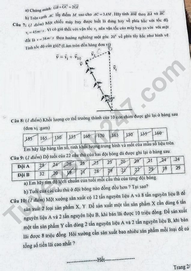 De thi ki 1 lop 10 mon Toan 2023 - THPT Tran Quang Khai