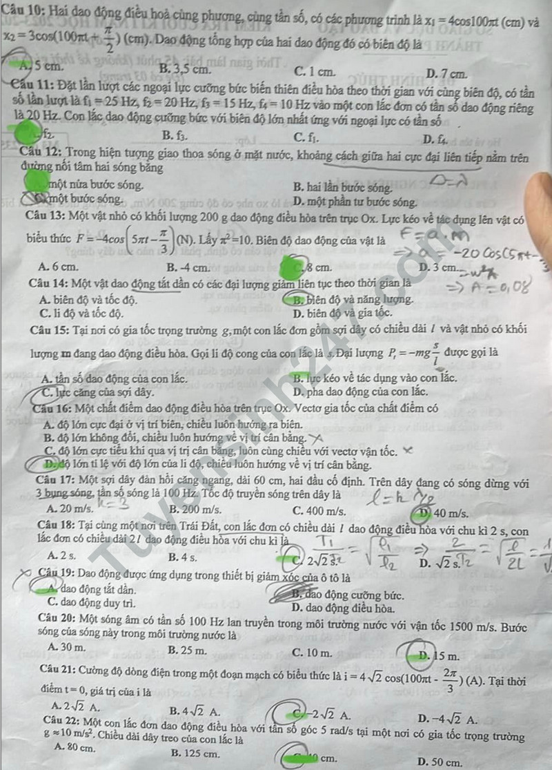 De thi ki 1 lop 12 mon Ly nam 2023 - So GD Da Nang