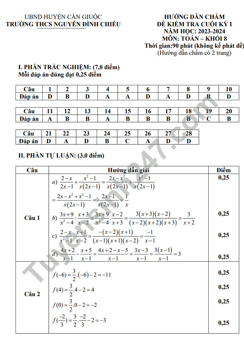 De thi ki 1 mon Toan lop 8 - THCS Nguyen Dinh Chieu 2023 (Co dap an)