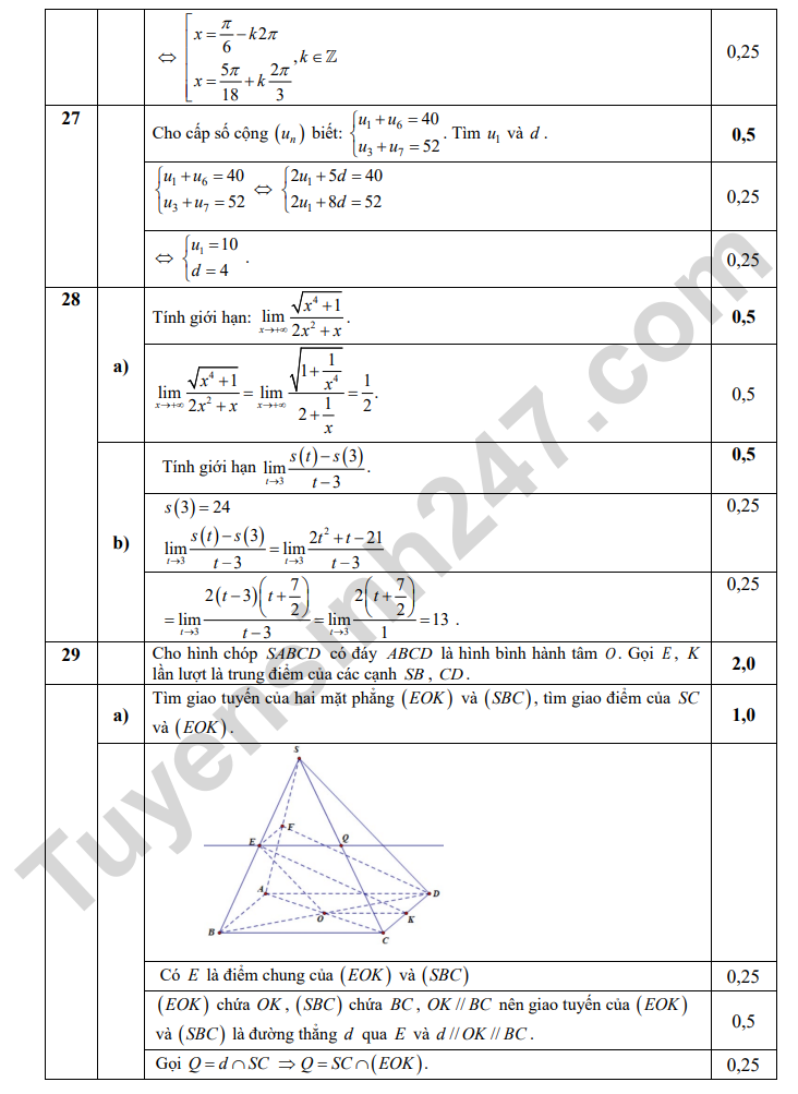De thi ki 1 lop 11 mon Toan 2023 - THPT Nguyen Dinh Chieu