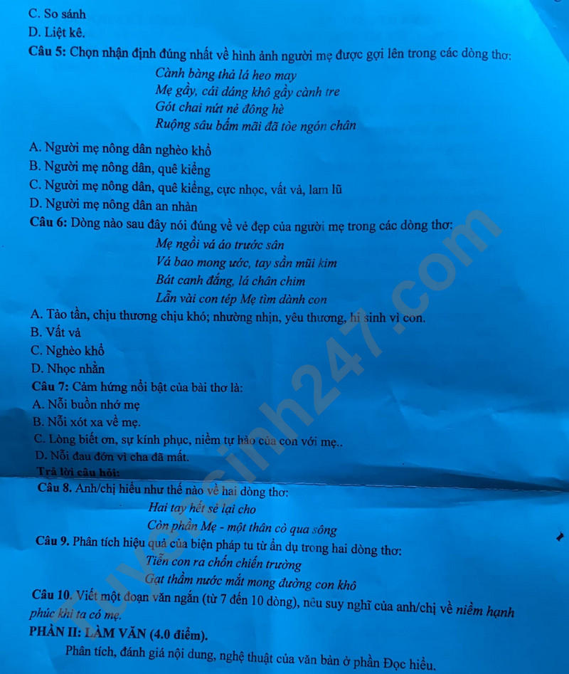De thi cuoi ki 1 mon Van lop 11 - THPT Muong Than 2023