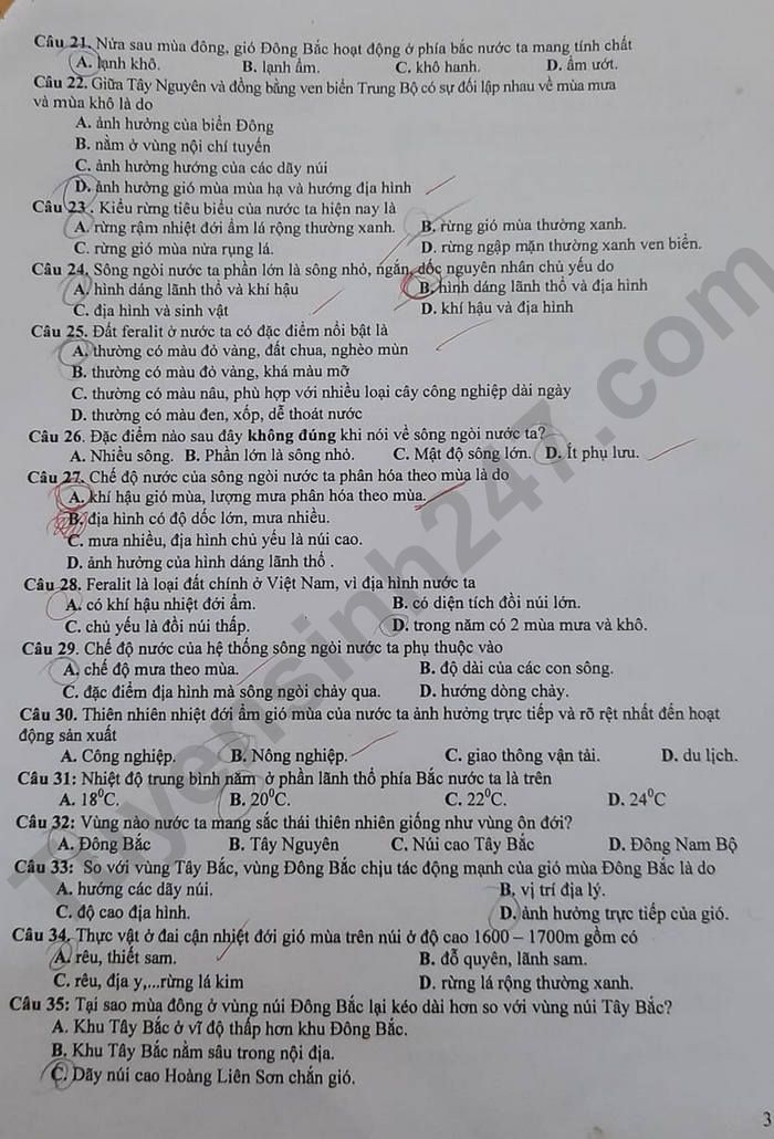 De thi ki 1 mon Dia lop 12 - THPT Ca Mau 2023