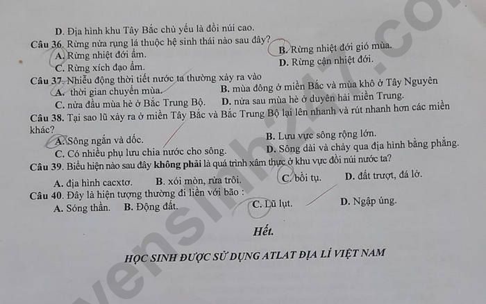 De thi ki 1 mon Dia lop 12 - THPT Ca Mau 2023