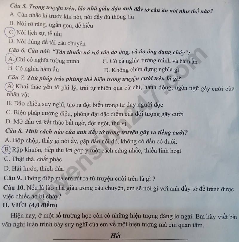 De thi ki 1 lop 8 mon Van 2023 - Phong GD Quan Ha Dong