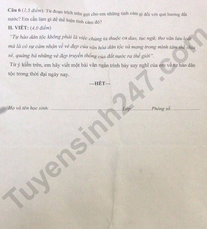 De cuoi ki 1 lop 8 mon Van nam 2023 - THCS Kim Dong