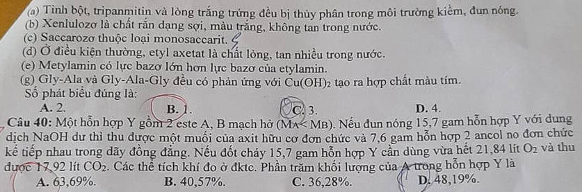 De hoc ki 1 lop 12 nam 2023 mon Hoa - THPT Ca Mau