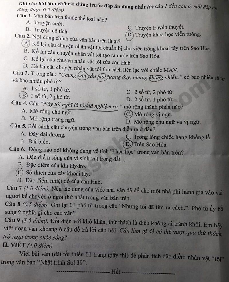 De hoc ki 1 lop 7 nam 2023 mon Van - THCS Nghia Tan