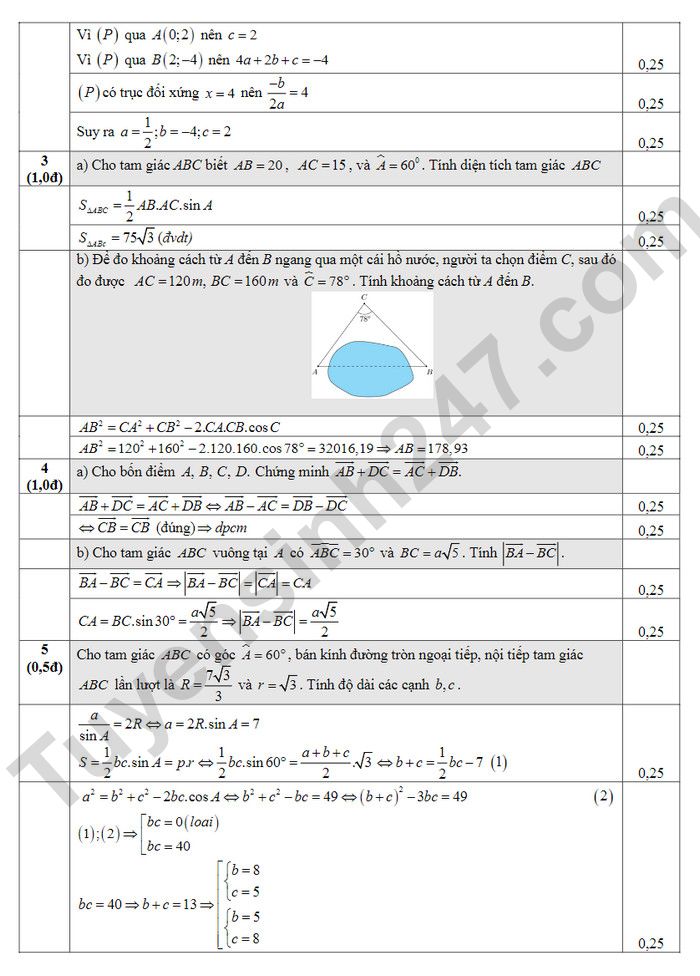 De thi ki 1 mon Toan lop 10 - THPT Ly Tu Trong 2023 (Co dap an)