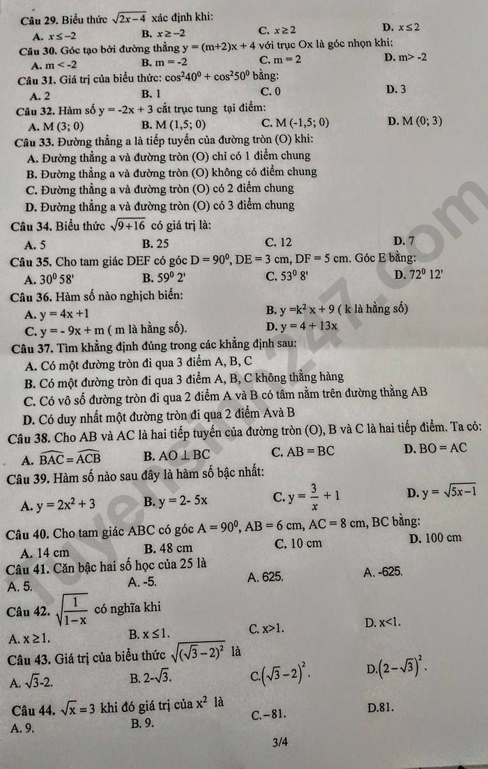 De kiem tra cuoi ki 1 lop 9 mon Toan 2023 - THCS Ngo May