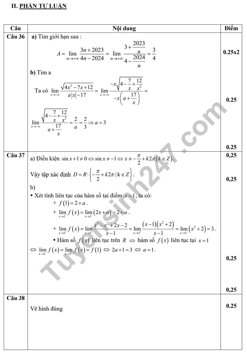 De thi HK 1 mon Toan lop 11 - THPT Tran Quoc Toan 2023 (Co dap an)