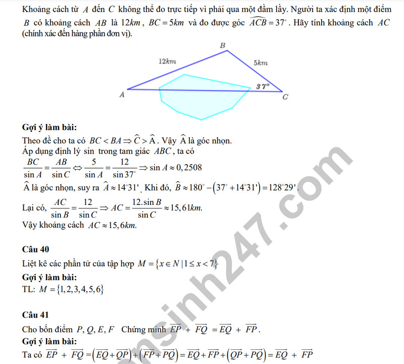 De thi cuoi ki 1 mon Toan lop 10 - THPT Tran Quoc Toan 2023 (Co dap an)