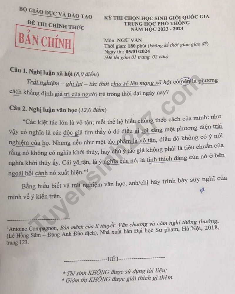 De thi HSG Quoc gia 2024 mon Van (Co dap an)