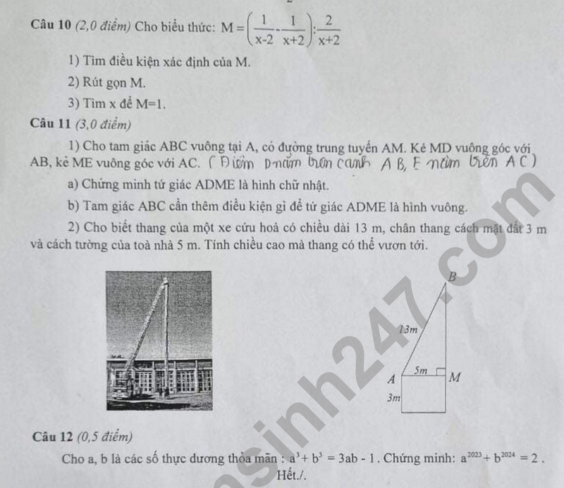 De thi cuoi ki 1 mon Toan lop 8 - Phong GD Ninh Binh 2023