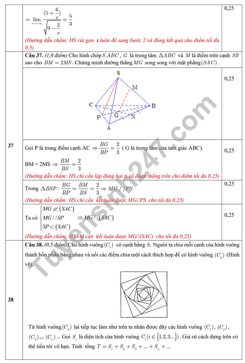 De thi HK 1 lop 11 mon Toan - THPT Dien Chau 2 nam 2023 (Co dap an)