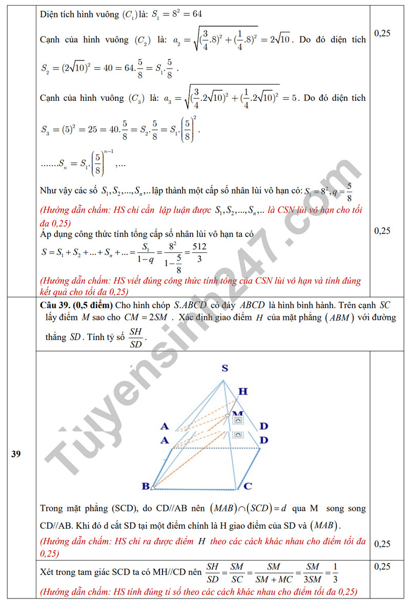 De thi HK 1 lop 11 mon Toan - THPT Dien Chau 2 nam 2023 (Co dap an)