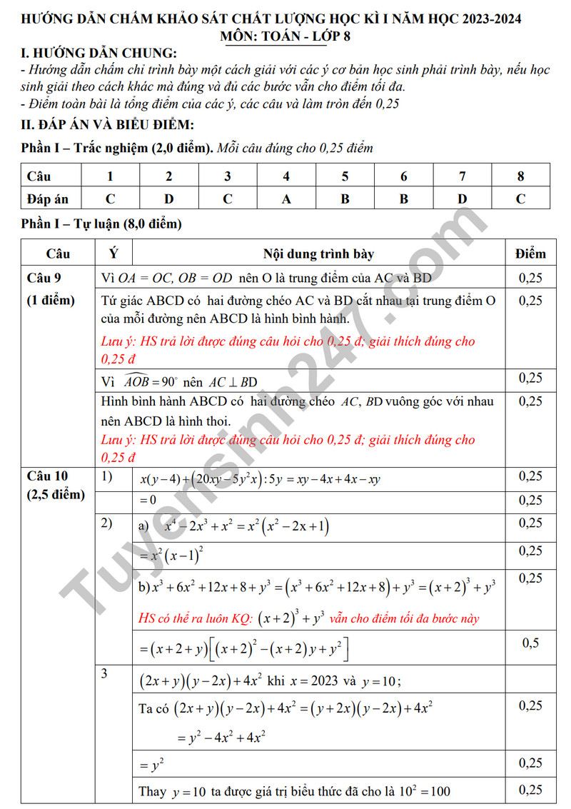 De thi HK1 lop 8 mon Toan 2023 - Huyen Y Yen (Co dap an)