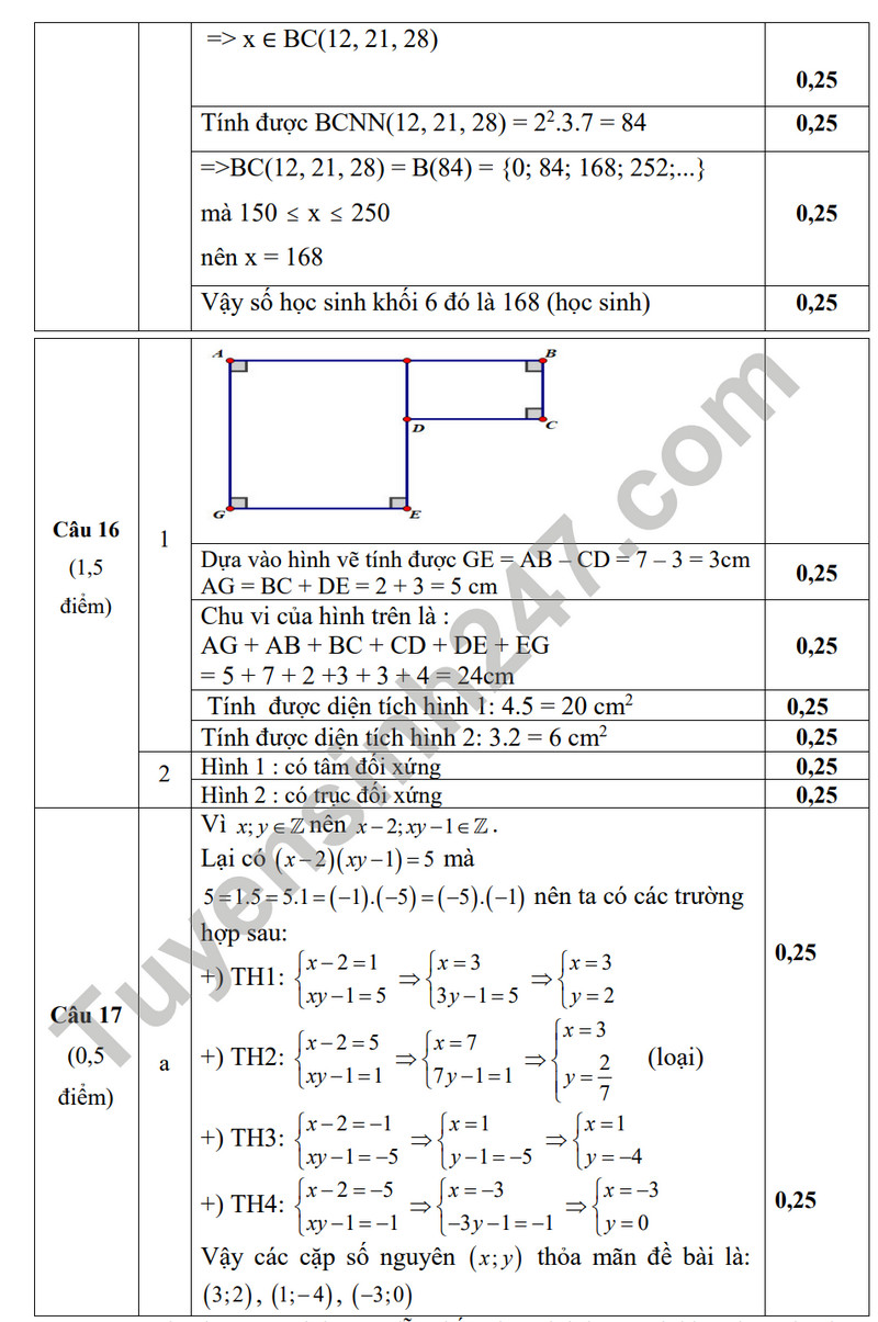 De thi cuoi ki 1 mon Toan lop 6 - Phong GD Kim Thanh 2023 (Co dap an)