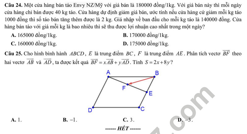 De thi cuoi ki 1 mon Toan lop 12 - THPT Nguyen Hue 2023 (Co dap an)