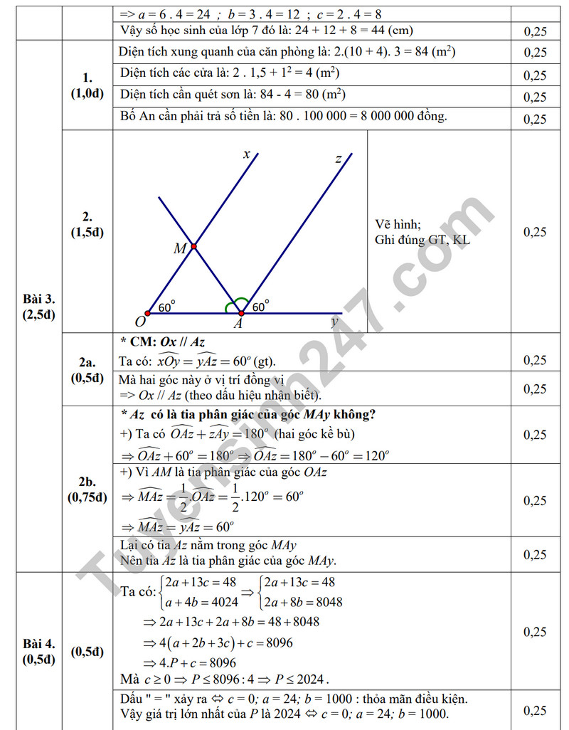 De thi HK 1 mon Toan lop 7 - So GD Thai Binh 2023 (Co dap an)