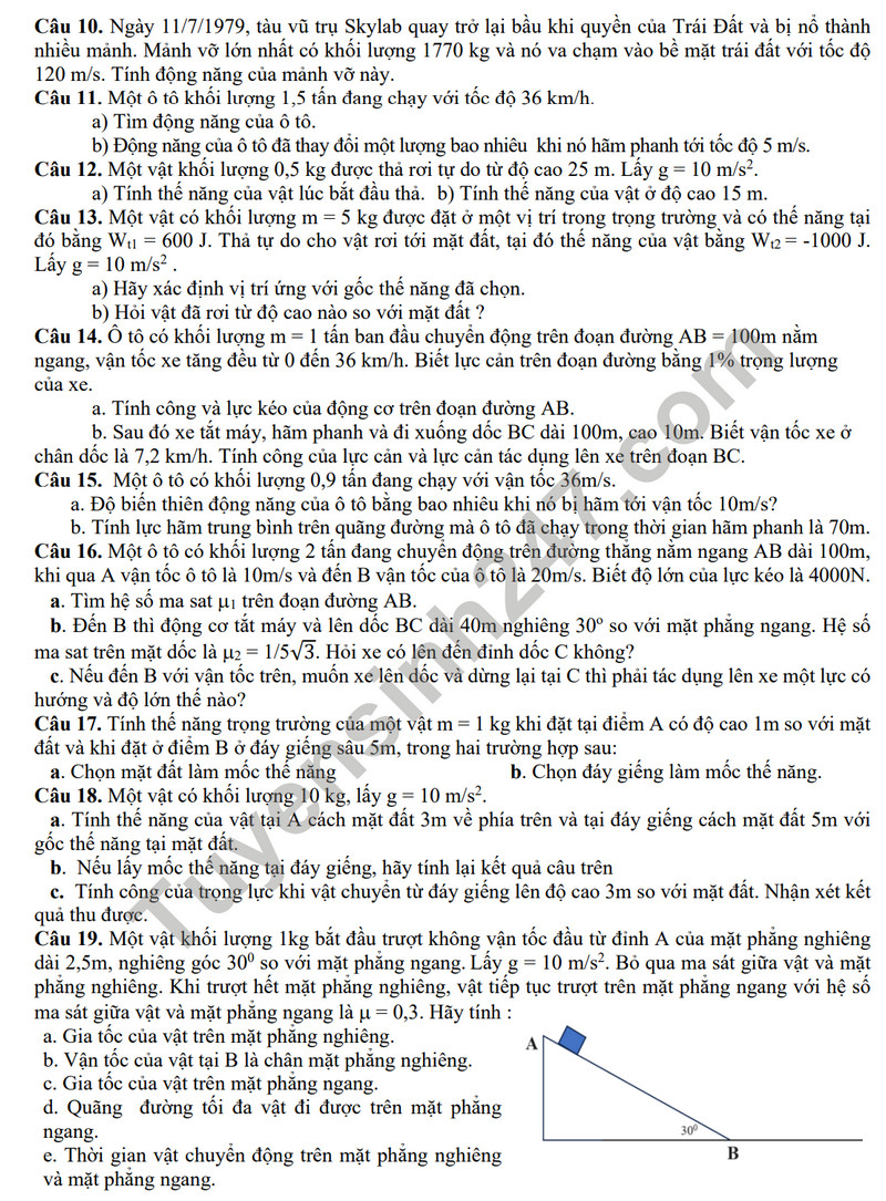 De cuong on tap giua ki 2 nam 2024 mon Li lop 10 - THPT Hoang Van Thu