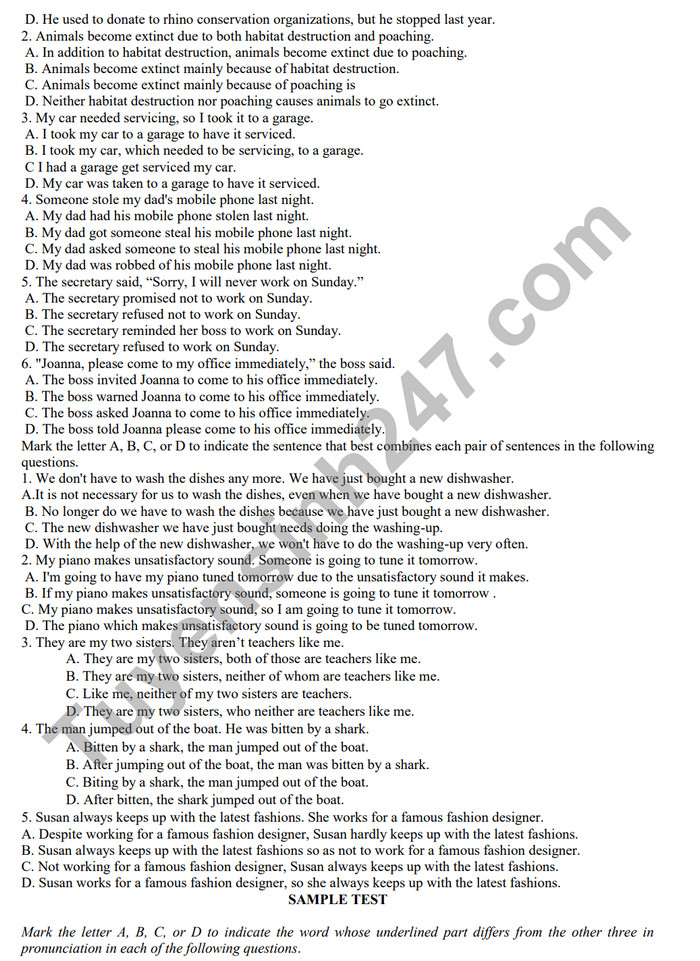 De cuong on tap giua ki 2 mon Anh lop 12 - THPT Hoang Van Thu 2024