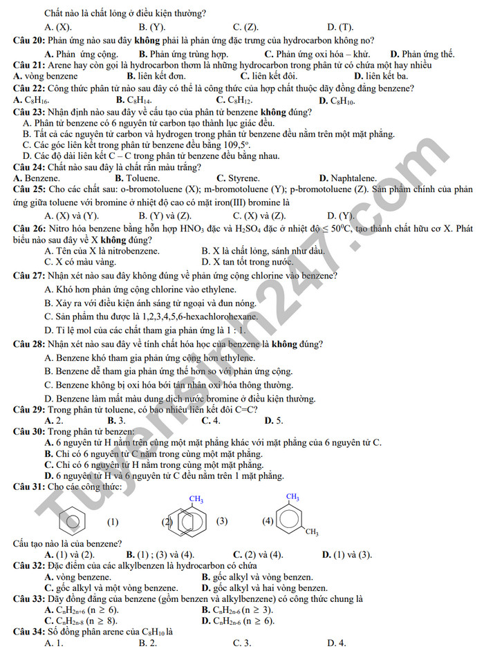 De cuong on tap giua ki 2 nam 2024 mon Hoa lop 11 - THPT Hoang Van Thu