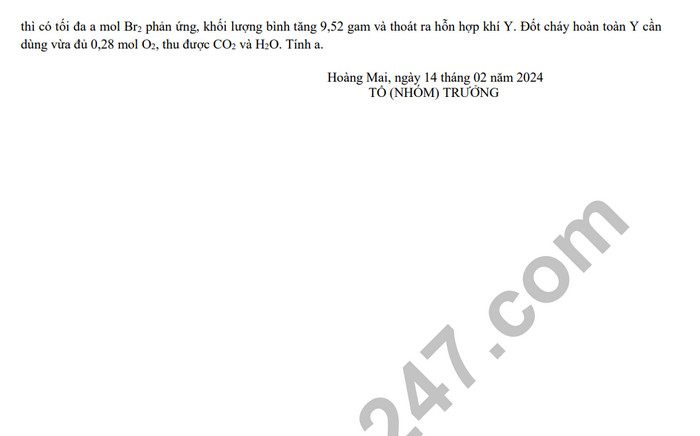 De cuong on tap giua ki 2 nam 2024 mon Hoa lop 11 - THPT Hoang Van Thu
