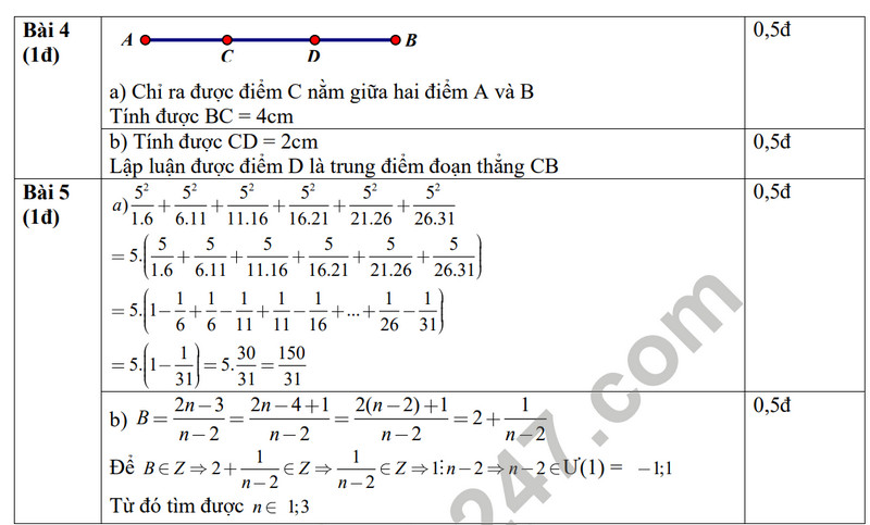 De thi giua hoc ki 2 mon Toan lop 6 -THCS Duc Giang 2023