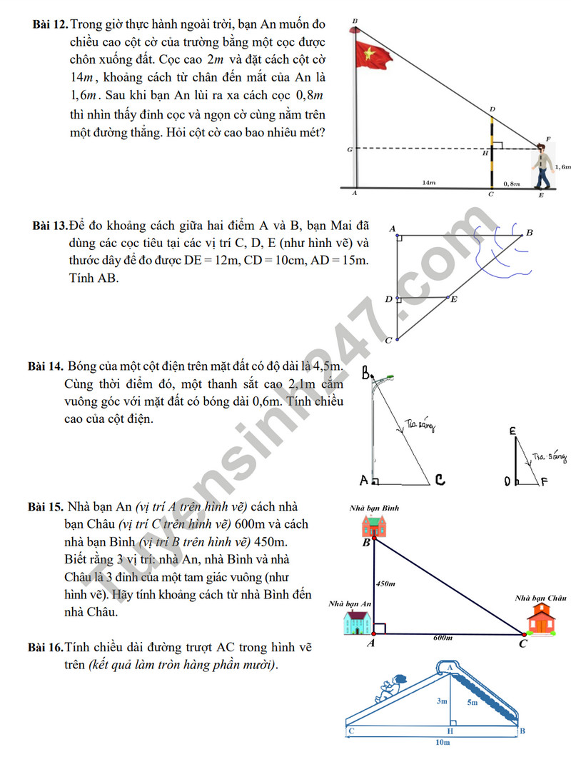 De cuong on tap giua ki 2 mon Toan lop 8 nam 2024 - THCS Le Quy Don