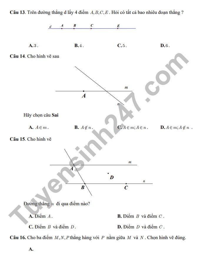 De cuong on tap giua ki 2 mon Toan lop 6 - THCS Nam Trung Yen 2024