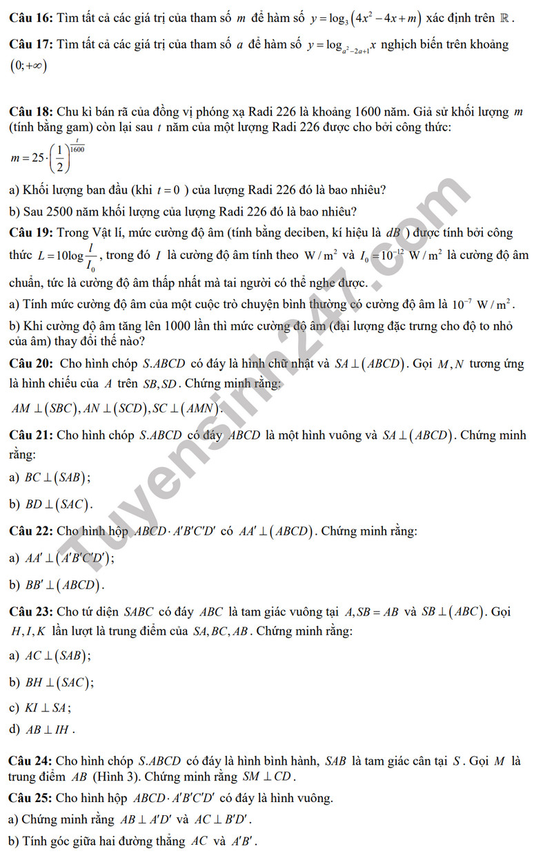 De thi giua ki 2 mon Toan lop 11 - THPT An Khanh 2024 (De on)