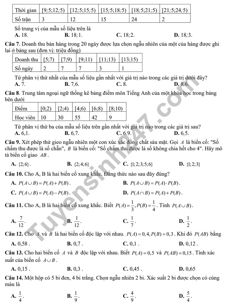 De thi giua ki 2 mon Toan lop 11 - THPT An Khanh 2024 (De on)