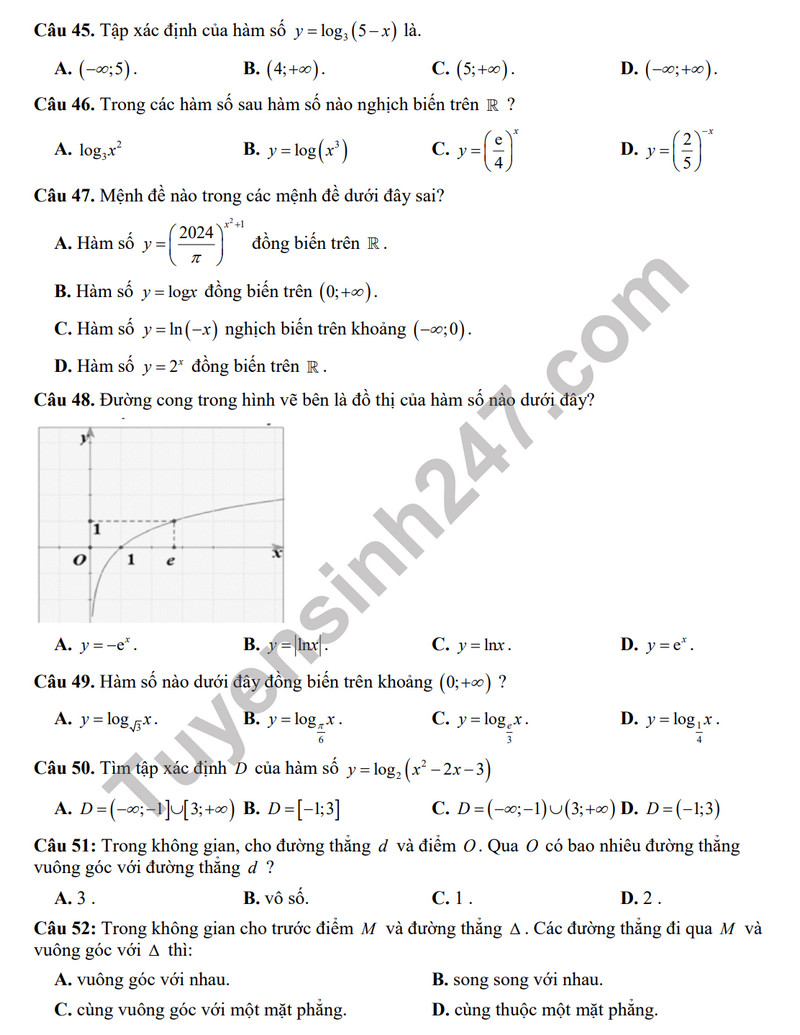 De thi giua ki 2 mon Toan lop 11 - THPT An Khanh 2024 (De on)