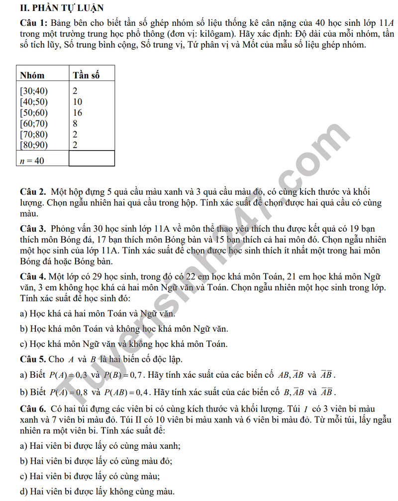De thi giua ki 2 mon Toan lop 11 - THPT An Khanh 2024 (De on)