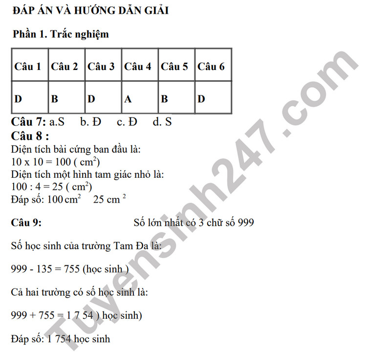De thi giua ki 2 mon Toan lop 3 - TH Minh Tan 2023 (Co dap an)