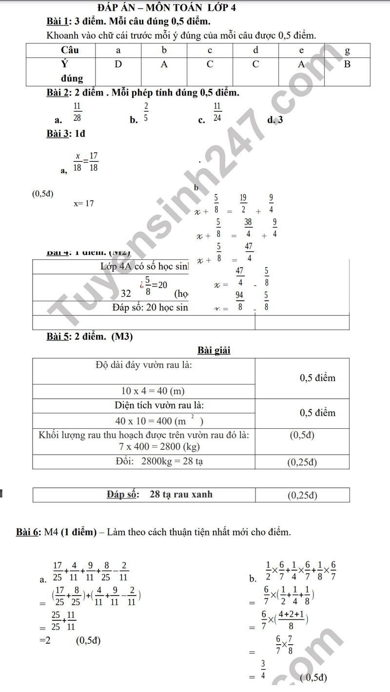 De thi giua ki 2 mon Toan lop 4 - TH My Loc 2023 (Co dap an)