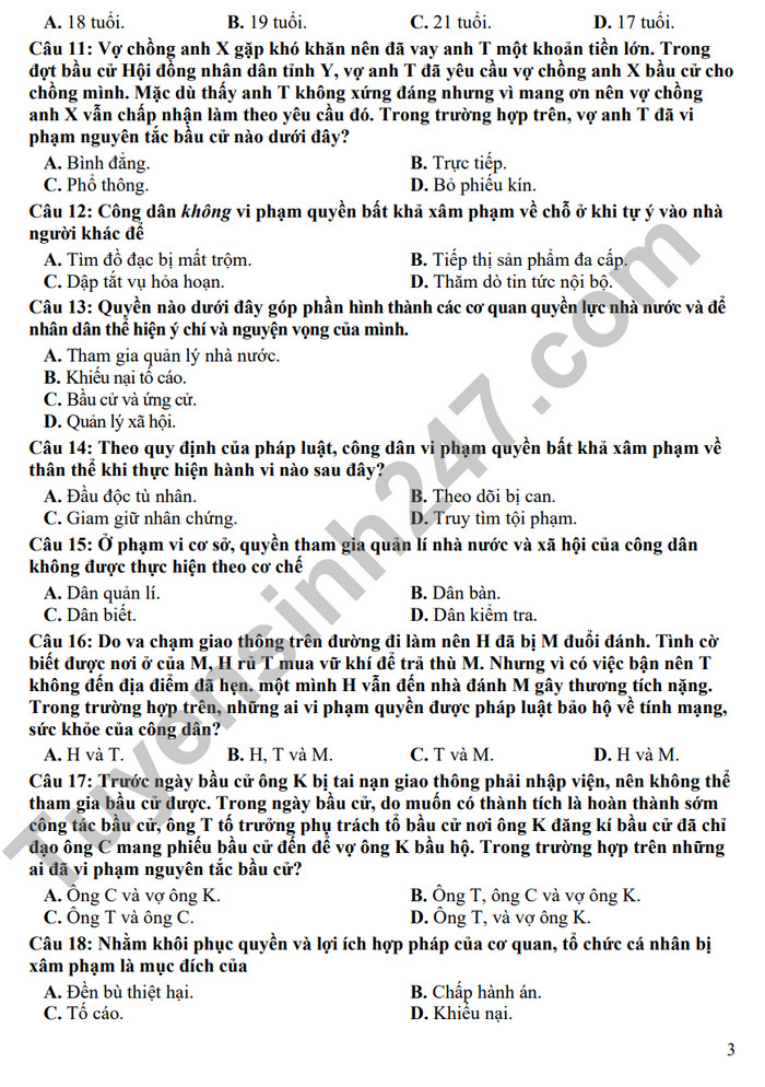 De cuong on tap giua ki 2 mon GDCD lop 12 nam 2024 - THPT Xuan Dinh