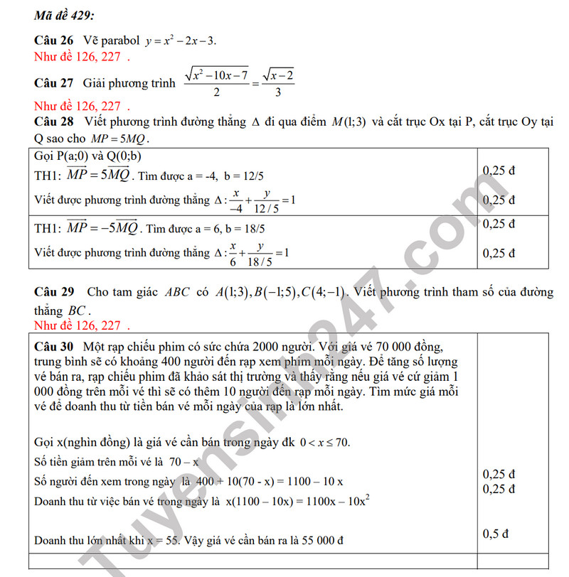 De giua ki 2  mon Toan lop 10 nam 2024 - THPT thi xa Quang Tri (Co dap an)