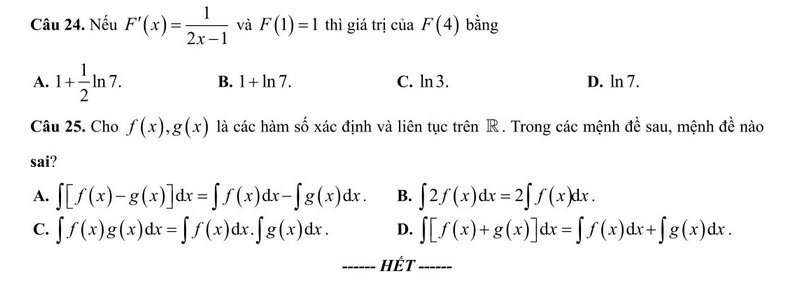 De thi giua ki 2 lop 12 mon Toan - Trung hoc Thuc hanh DHSP Ho Chi Minh nam 2024 (Co dap an)