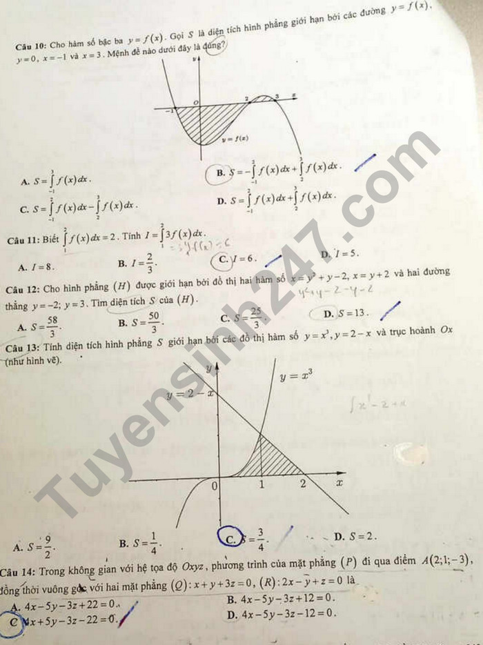 De giua ki 2 mon Toan lop 12 nam 2024 - THPT Bui Thi Xuan